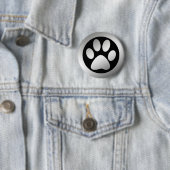 SILVER PAW PRINT RONDE BUTTON 5,7 CM (In situ)
