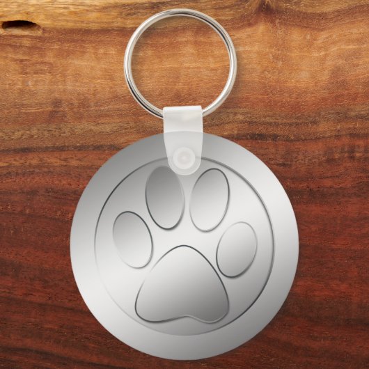 SILVER PAW PRINT SLEUTELHANGER (Voorkant)