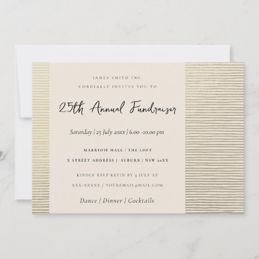 SILVER PEACH SKETCH STRIPTE LINE CORPORATE GEBEURT KAART (Voorkant)