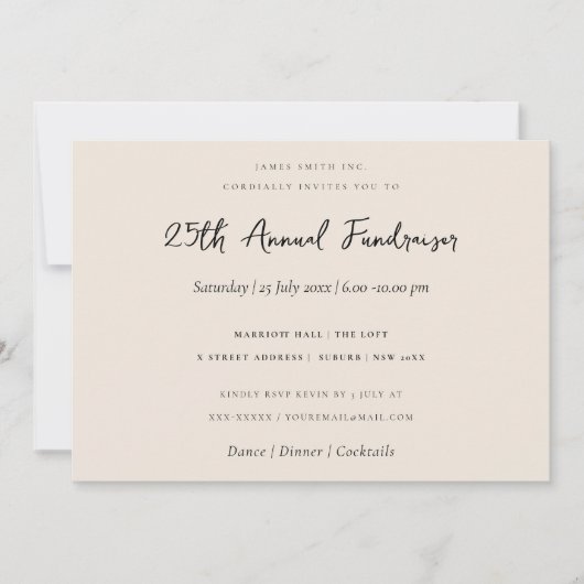 SILVER PEACH SKETCH STRIPTE LINE CORPORATE GEBEURT KAART (Voorkant)