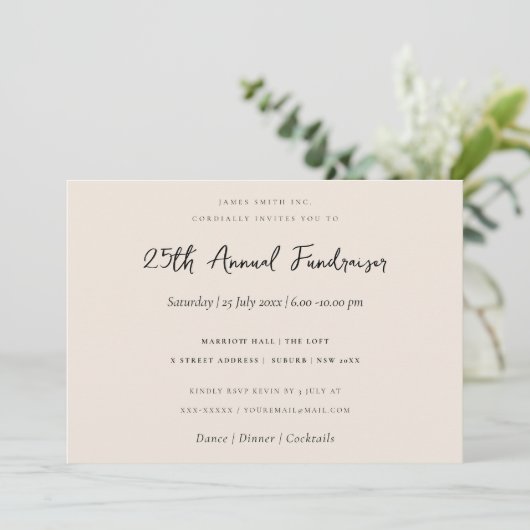 SILVER PEACH SKETCH STRIPTE LINE CORPORATE GEBEURT KAART (Staand voorkant)