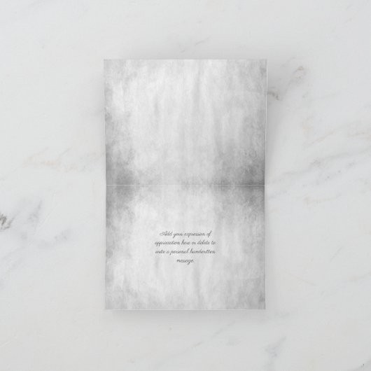 Silver Peacock Weddenschap Hartelijk dank Bedankkaart (Binnen)