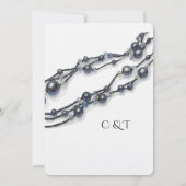 Silver Pearl Elegant Classic Wedding  Kaart (Achterkant)