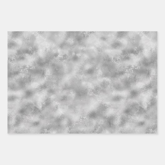 Silver Pearl Glam Glitter Stripes Inpakpapier Vel (Voorkant 3)