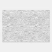 Silver Pearl Glam Glitter Stripes Inpakpapier Vel (Voorkant)