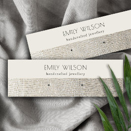 Silver Pearl Leather Textion Stud Earning Display Mini Visitekaartje