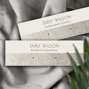 Silver Pearl Leather Textion Stud Earning Display Mini Visitekaartje