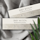 Silver Pearl Leather Textion Stud Earning Display Mini Visitekaartje