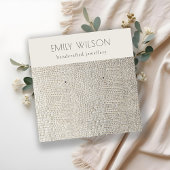 Silver Pearl Leather Textion Stud Earning Display Vierkante Visitekaartje