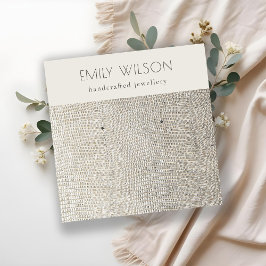 Silver Pearl Leather Textion Stud Earning Display Vierkante Visitekaartje