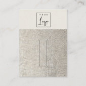 Silver Pearl Leather Texture Hair Clip Display Visitekaartje (Voorkant)