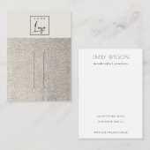 Silver Pearl Leather Texture Hair Clip Display Visitekaartje (Voorkant / Achterkant)