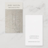 Silver Pearl Leather Texture Hair Clip Display Visitekaartje (Voorkant / Achterkant)