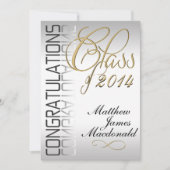 Silver Pearl Mirror Formele Afstuderen Uitnodiging (Voorkant)