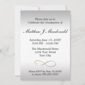 Silver Pearl Mirror Formele Afstuderen Uitnodiging (Achterkant)