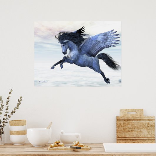 SILVER PEGASUS CANVAS POSTER (Keuken)