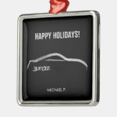 Silver-penseelkerstversiering van 350Z Metalen Ornament (Links)