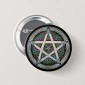 Silver Pentacle Round Button (Voorkant /achterkant)