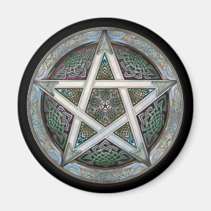 Silver Pentacle Round Magnet