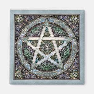 Silver Pentacle Square Magnet