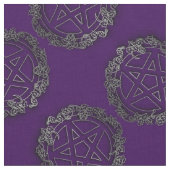 Silver Pentacles Pagan Gothic Altar Fabric Stof (Close Up)