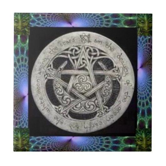 Silver Pentagram Tile Tegeltje (Voorkant)