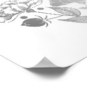 Silver Peonies Elegant Wreath Weddenschap Poster (Hoek)