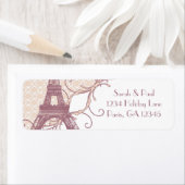 Silver Peony Damask Mauve  Eiffel Tower Etiket (Insitu)
