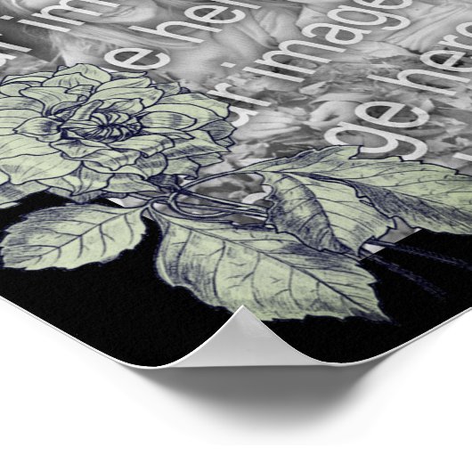 Silver Peony Flower Gepersonaliseerd Uw foto toevo Poster (Hoek)