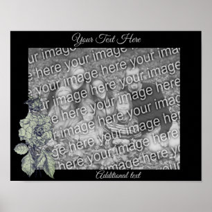 Silver Peony Flower Gepersonaliseerd Uw foto toevo Poster
