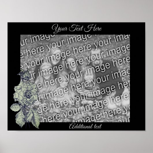 Silver Peony Flower Gepersonaliseerd Uw foto toevo Poster (Voorkant)