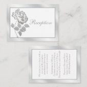 Silver Peony over White Linen Enclosure Kaart (Voorkant / Achterkant)