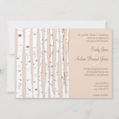 Silver Peony Russet Birch Tree Wedding Invitations Kaart (Voorkant)