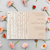 Silver Peony Russet Birch Tree Wedding Invitations Kaart