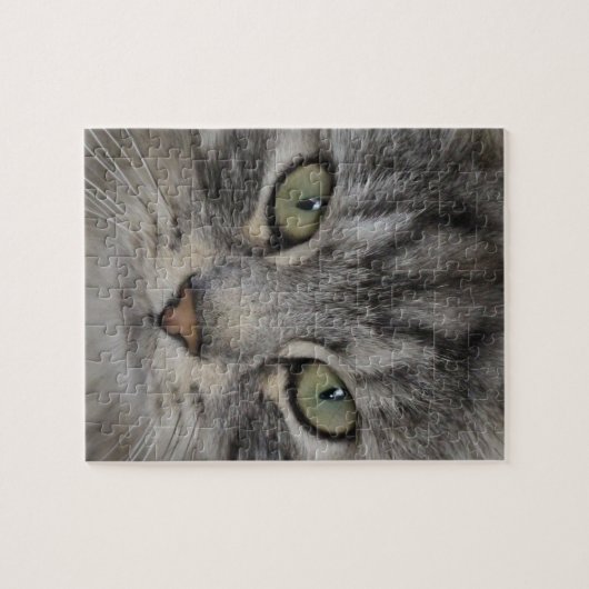 Silver Persian Cat Face Jigzaag Puzzle Legpuzzel (Horizontaal)