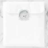Silver Persian Cat Head Studie Vierkante Sticker (Tas)