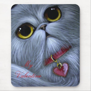 SILVER PERSIAN CAT - MIJN VALENTIJN Mousepad Muismat