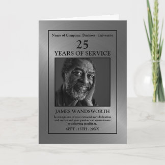 Silver/Personalised Photo - Employee Award Card Kaart