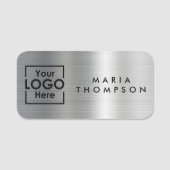 Silver Personalized Business Logo Medewerker Naamplaatje (Voorkant)