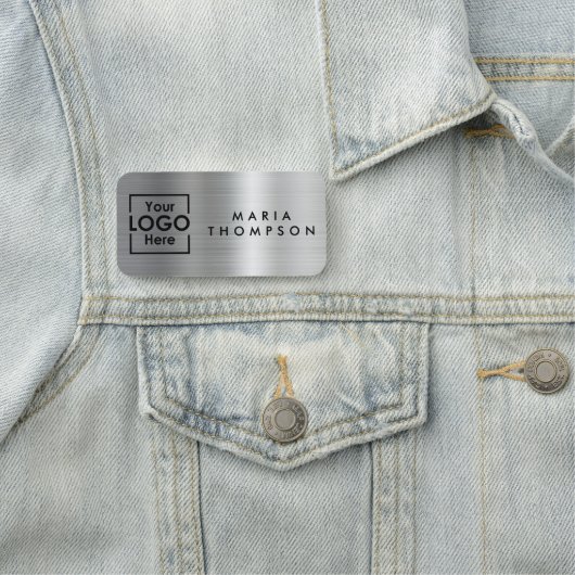 Silver Personalized Business Logo Medewerker Naamplaatje (In situ)