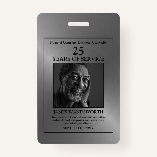 Silver/Personalized Photo - Employee Award Badge (Voorkant)