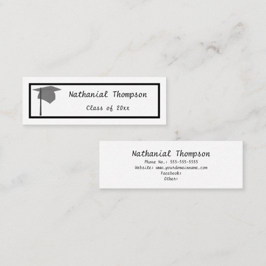 Silver Pet - Afstuderen Naam Kaarten invoegen Mini Visitekaartje (Voorkant / Achterkant)