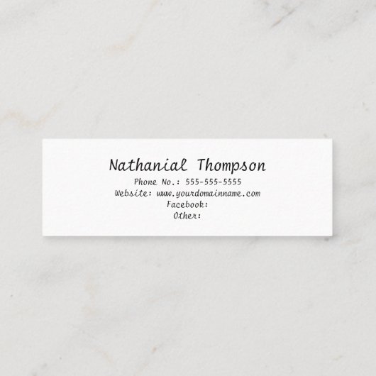 Silver Pet - Afstuderen Naam Kaarten invoegen Mini Visitekaartje (Achterkant)