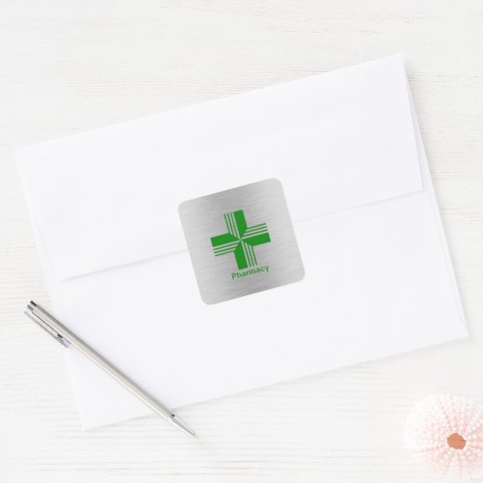 Silver Pharmaceutical Cross sticker (Envelop)