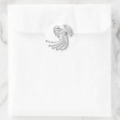 Silver Phoenix Rising Ronde Sticker (Tas)