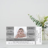 Silver Photo Admission Ticket Birthday Invitation (Staand voorkant)