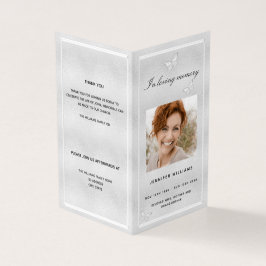 Silver Photo Butterfly begrafenis Kaart