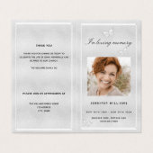 Silver Photo Butterfly begrafenis Kaart (Buitenkant ongevouwen)