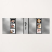 Silver Photo Collage name elegant script Yogamat (Voorkant (horizontaal))