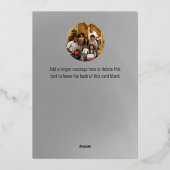 Silver Photo Family Kerstmis Folie Feestdagenkaart (Achterkant)